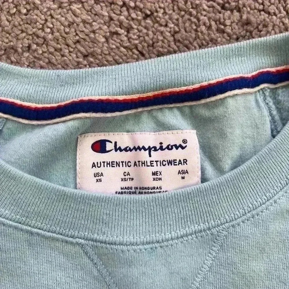 light blue champion pullover sweater womens size xs - Picture 3 of 5